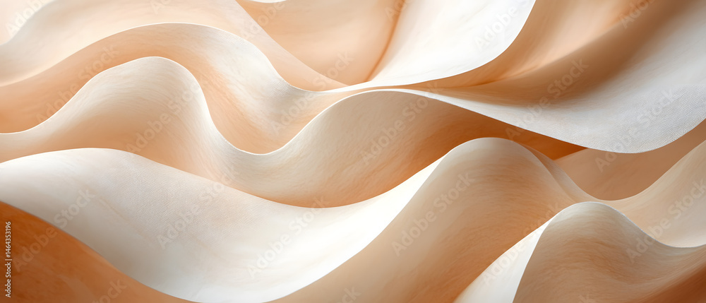 Abstract Minimalist Beige and Cream Paper Layers with Geometric Shapes for Modern Design