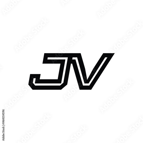 JV monogram logo design letter text name symbol monochrome logotype alphabet character simple logo
