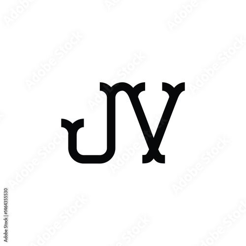 JV monogram logo design letter text name symbol monochrome logotype alphabet character simple logo