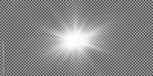A bright flash of light. Light sparkles. Light effect. Light star.