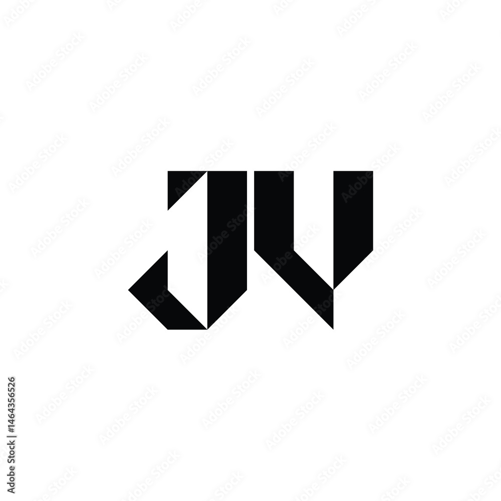 Fototapeta premium JV monogram logo design letter text name symbol monochrome logotype alphabet character simple logo