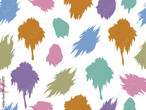 Seamless abstract paint splash pattern in vibrant colors. Artistic ink blot style background ideal for textile, wrapping paper, wall or creative design projects and print material.