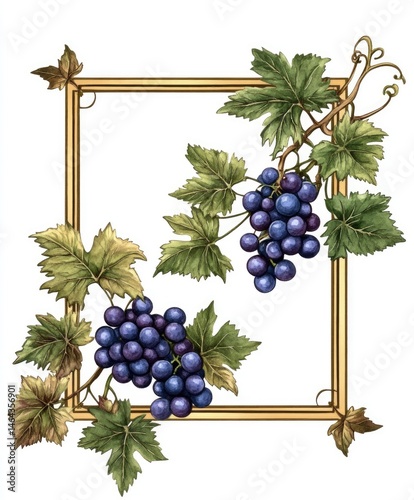 Grapes in Gold Frame