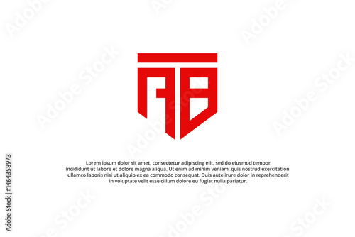 letter a b or b a shield minimal logo