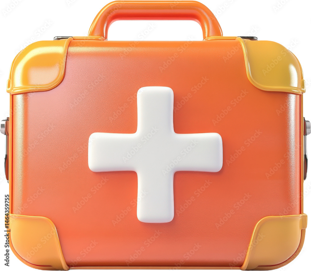 Obraz premium Orange First Aid Kit Icon