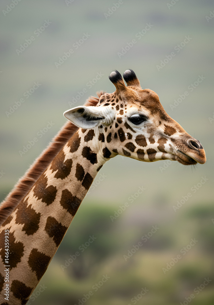 Fototapeta premium Giraffe portrait in profile (1)