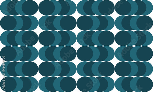 green oval seamless pattern dots, blue tone bubble overlap pattern grid endless style, replete image design for fabric printing, overlap horizontal strip