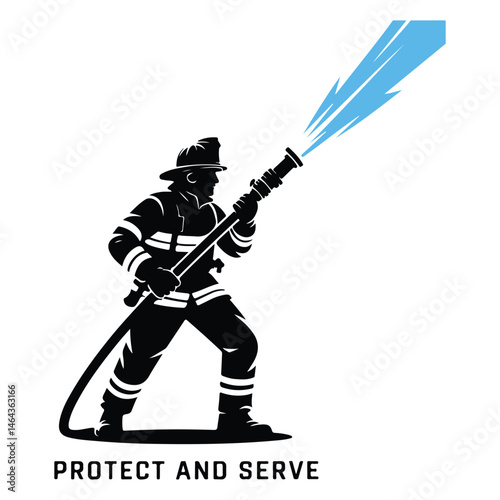 A firefighter vector set with white background