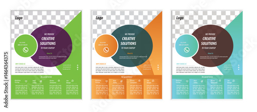  a bundle of 3 templates business flyer design, in blue color, and modern design,marketing,medical proposal, promotion, advertise, publication and editable vector template design