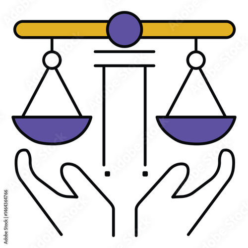Justice Icon Representing Insurance Legal Coverage Rights vector icon design