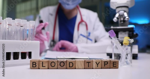 A trained healthcare professional is conducting blood type testing by utilizing specialized laboratory equipment