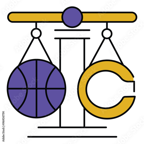 Justice System Sports Law vector Icon design with Gavel