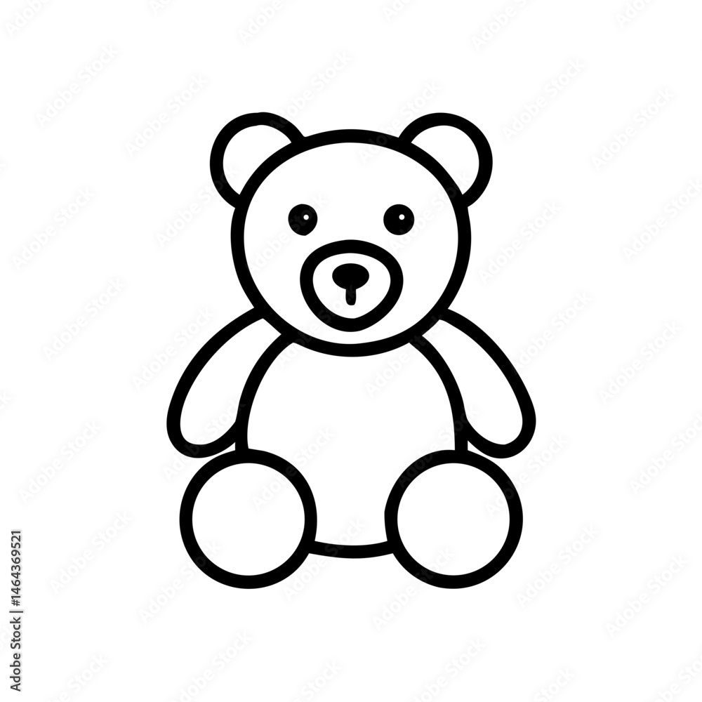 Obraz premium Teddy Bear Icon Design in Minimalist Style 