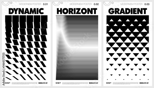 Set modernism art trendy posters, artwork in minimalism and brutalism style, abstract geometric postmodern composition, vector simple shapes print graphic in Y2K aesthetics