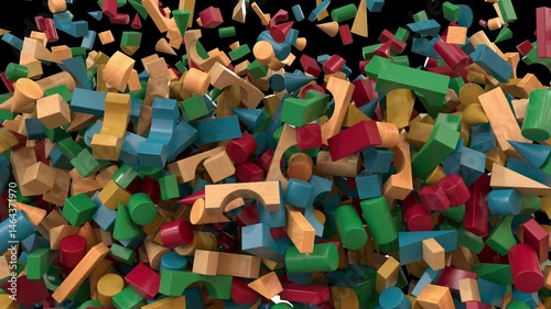 Colorful Animated Wooden Building Blocks Dynamic Screen Transitions 1 from side in to top