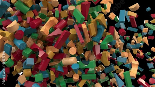 Colorful Animated Wooden Building Blocks Dynamic Screen Transitions 3 Diagonal wipe