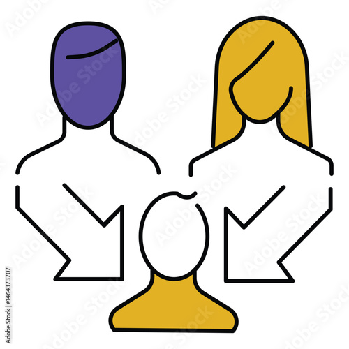 Justice System Child Custody vector Icon design with Gavel