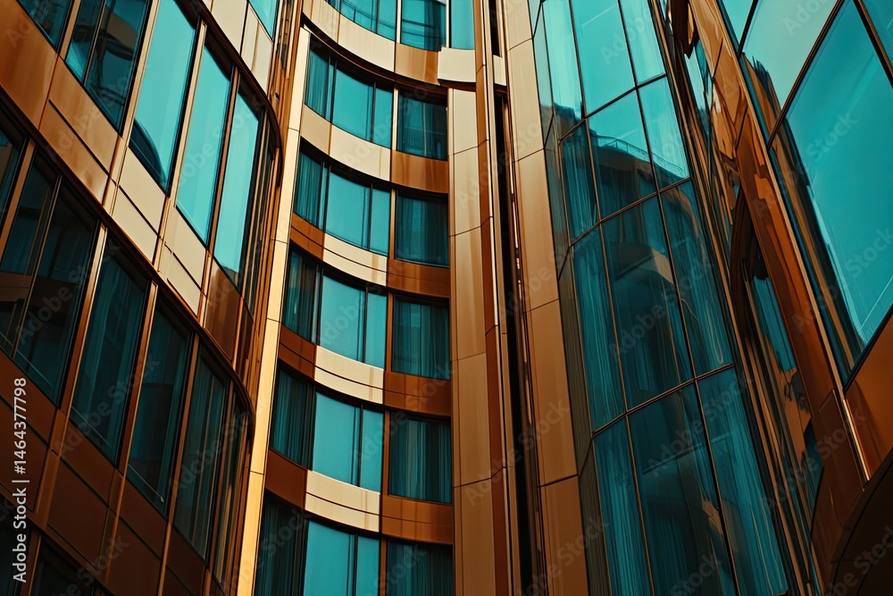 Obraz premium Modern architectural facade with contrasting materials