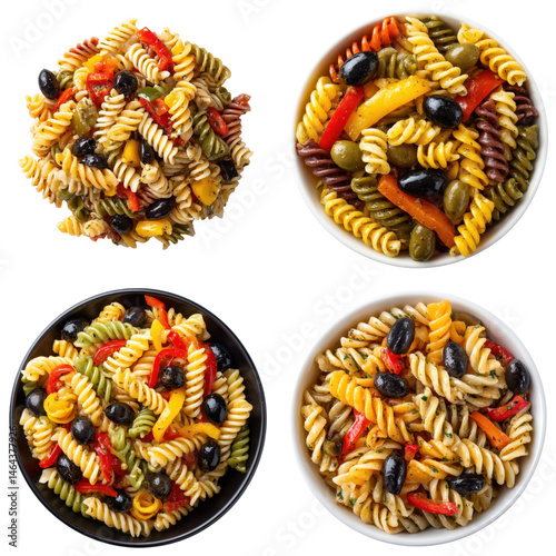 Rotini Pasta Salad, Colorful, Top View  
