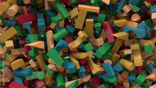 Colorful Animated Wooden Building Blocks Dynamic Screen Transitions 8 From sides in than scatter away