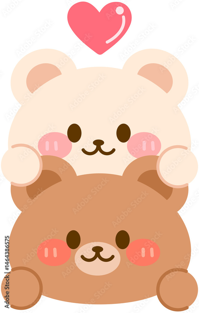 Fototapeta premium Valentine Cute Bear - Couple