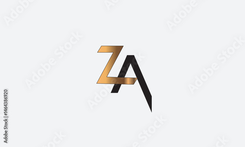  ZA, AZ , A , Z , Abstract Letters Logo Monogram
