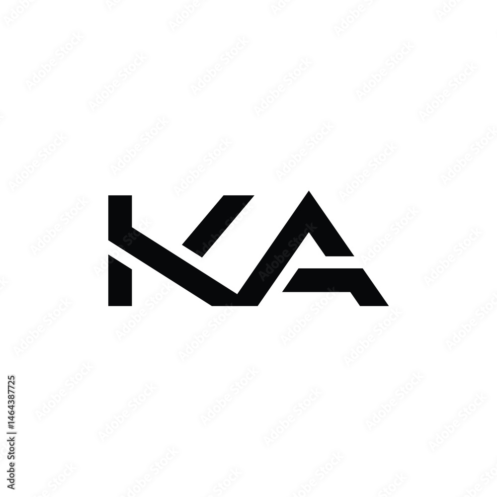 KA monogram logo design letter text name symbol monochrome logotype alphabet character simple logo KA monogram logo design letter text name symbol monochrome logotype alphabet character simple logo