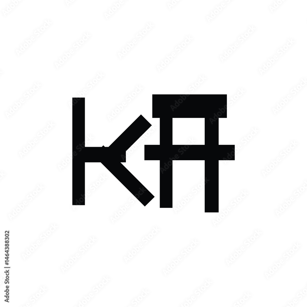 KA monogram logo design letter text name symbol monochrome logotype alphabet character simple logo KA monogram logo design letter text name symbol monochrome logotype alphabet character simple logo