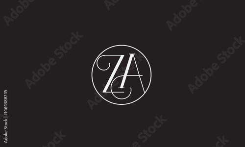  ZA, AZ , A , Z , Abstract Letters Logo Monogram
