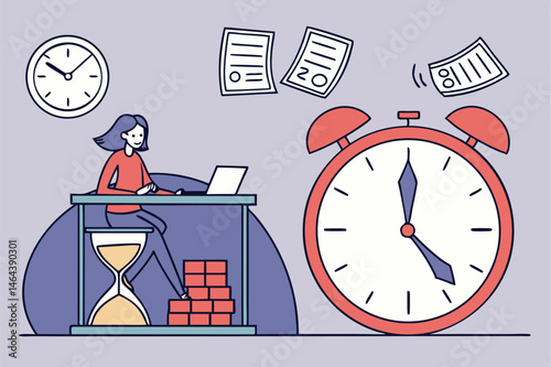 A Businessman’s Guilt: Wasted Time & Missed Opportunities – The Hourglass of Opportunity Vector Icon Set