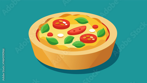 A mini frittata made with vegetables and lean protein providing a balanced and portable snack for athletes on the go.. Vector illustration