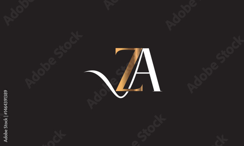  ZA, AZ , A , Z , Abstract Letters Logo Monogram