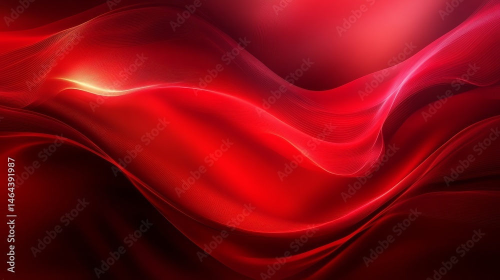 Obraz premium Abstract red wave patterns with flowing dynamic design