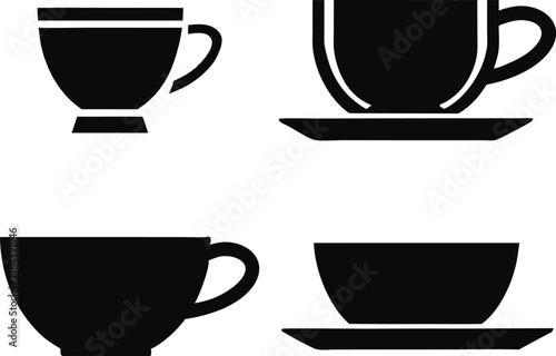 tea and coffee cup icon, coffee cup symbol vector illustration