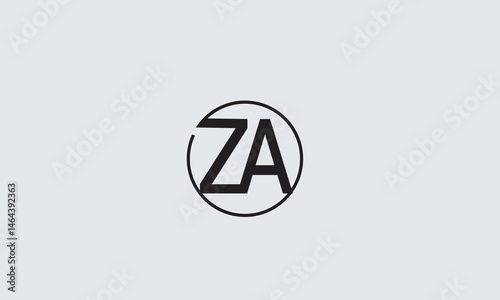  ZA, AZ , A , Z , Abstract Letters Logo Monogram