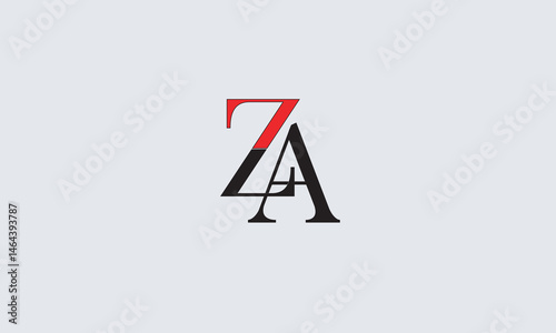 ZA, AZ , A , Z , Abstract Letters Logo Monogram