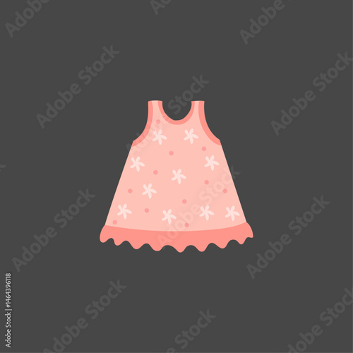 Baby frock icon logo flat vector design
