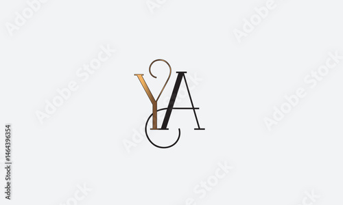  YA, AY , A , Y , Abstract Letters Logo Monogram