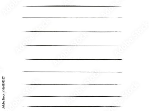 Set of artistic pen brushes.Doodles, ink brushes.Set of vector grunge brushes. Collection of strokes of markers. Set of wavy horizontal lines	