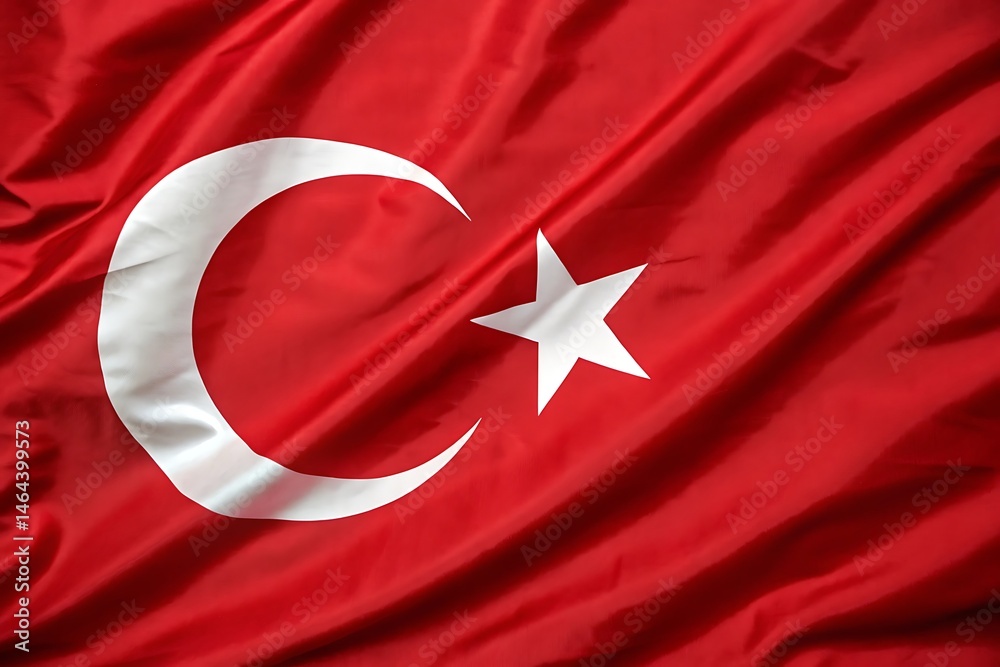 Obraz premium Waving turkish flag background - national symbol of turkey