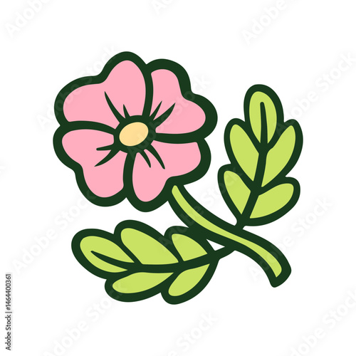 A cute cartoon flower vector illustration