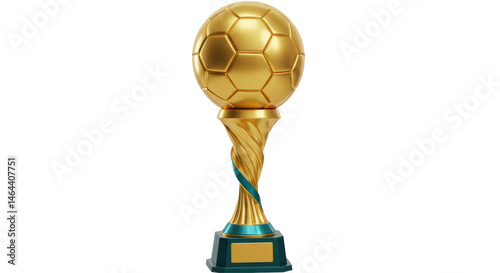 Isolated Gold Soccer Trophy