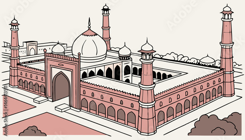badshahi mosque lahore top view