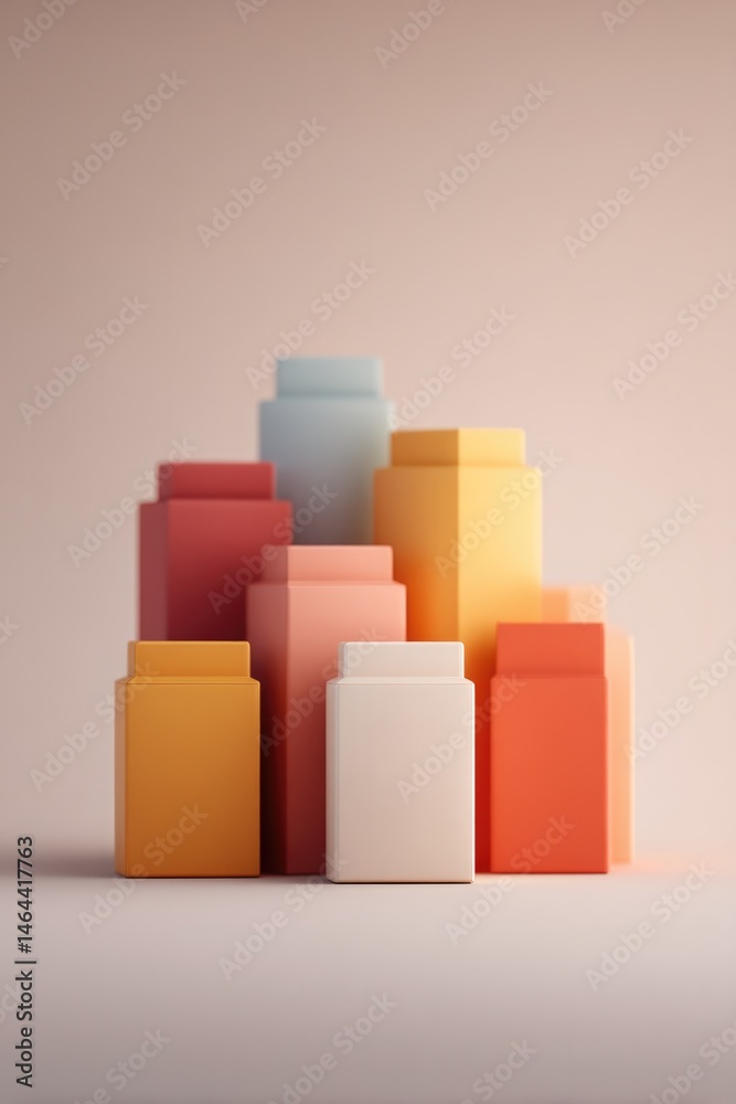 Fototapeta premium 3d-rendered packaging display with minimalistic design features set against neutral background with ample copy space