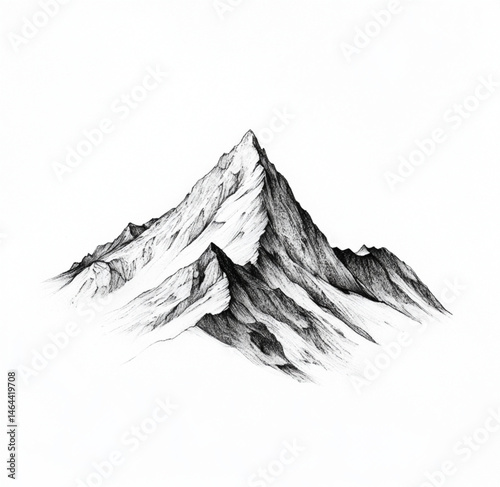 Obraz na płótnie drawing of a mountain with fine lines and light shading for a feminine result in black and white on a white background for a tattoo project w salonie