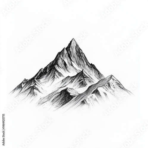 Obraz na płótnie drawing of a mountain with fine lines and light shading for a feminine result in black and white on a white background for a tattoo project w salonie