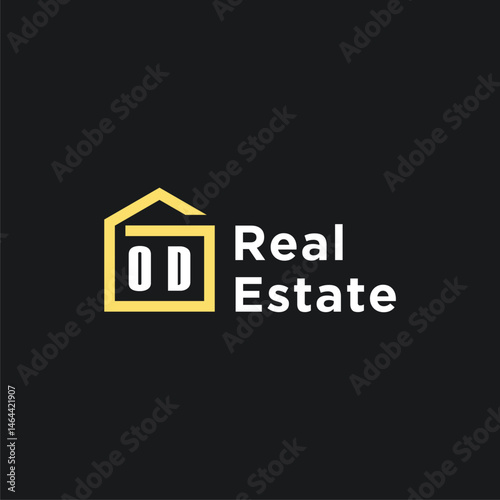 OD initials minimalist creative real estate logo vector