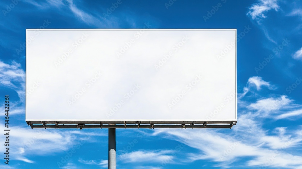 Obraz premium Blank billboard clear sky advertising mockup empty space white sign promotion marketing communication