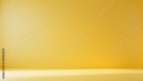 A bright, minimalist room features a blank yellow wall, perfect for adding your unique touch
