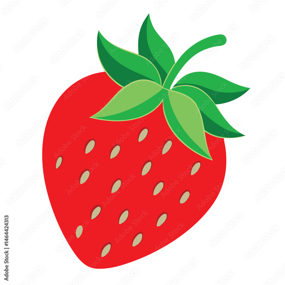 Obraz premium Red strawberry vector icon